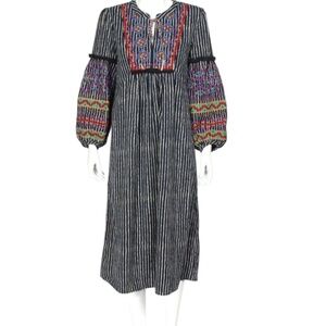 Velvet by Graham & Spencer Lantern Embroidered Midi Dress Womens XS Festival